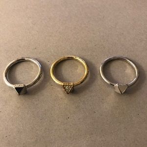 Noir stacking rings + bonus Gorjana ring